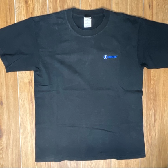 Absolut Vodka Stitched Logo Vintage 90s Shirt Black LARGE Throwback - Picture 1 of 5